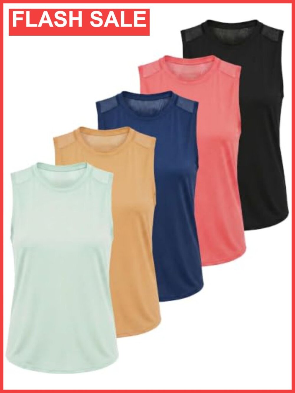 5 Pack Dry Fit Racerback Tank Tops Sleeveless Open Back Mesh Workout Gym Tops